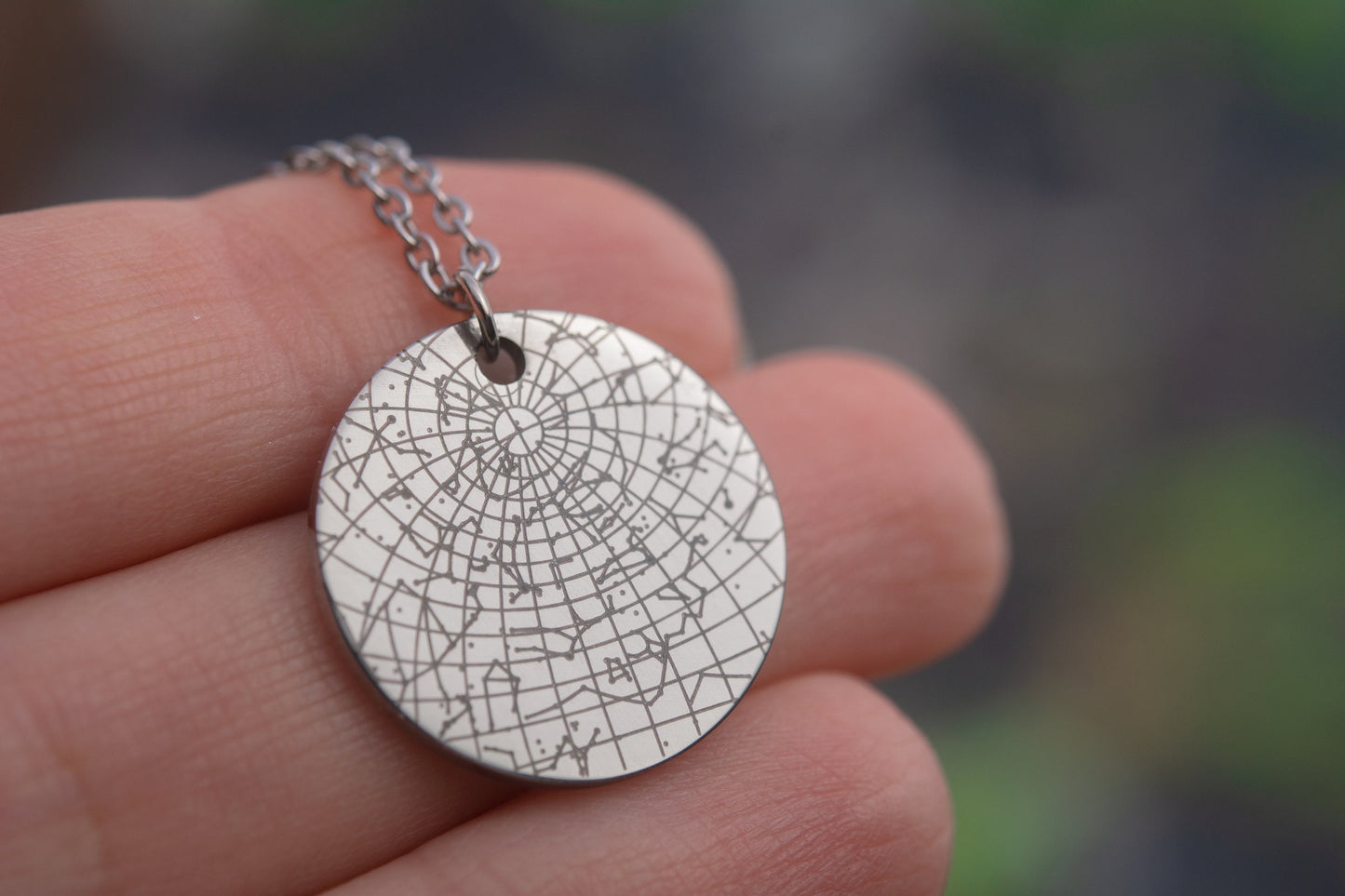 Engraved Custom Star Map By Date Necklace, Wedding, Birthday, Anniversary, Child Birth Event, Date Engraved On Back, Stars Night Sky, KP.4