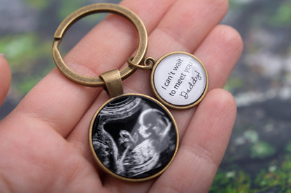 Personalized Ultrasound Photo Keychain, Pregnancy Gifts, Custom Daddy Keychain, Ultrasound Gifts, Mothers Day Gift, Father, New Dad, C.1