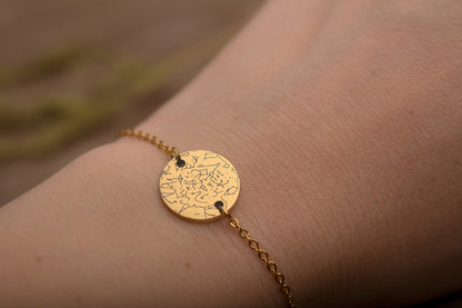 Custom Star Map Bracelet, Personalized Engraved Star Map By Date, Personalized Jewelry Gift For Women, Birthday Anniversary Gift, AP.1
