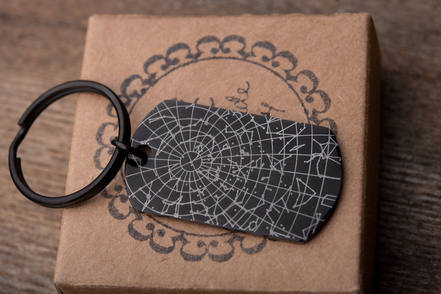 Custom Star Map by Date Keychain, Engraved Personalized Keyring, Birthday Gift for Men, Him, Father, Dad, Husband, Fiancée, Boyfriend, RP.2