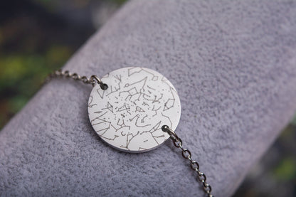 Custom Star Map Bracelet by Date, Star Map Jewelry, Birthday Gift for Her, Anniversary Gift for Women, Personalized Wedding Gift, AP.1