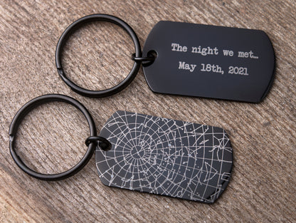 Custom Star Map Keychain, Engraved Personalized Night Sky Keyring, Star Map by Date, Birthday Gift for Men, Him, Father, Boyfriend Gift RP.2