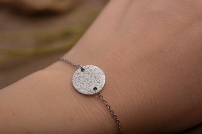 Custom Star Map Bracelet, Personalized Engraved Star Map By Date, Personalized Jewelry Gift For Women, Birthday Anniversary Gift, AP.1