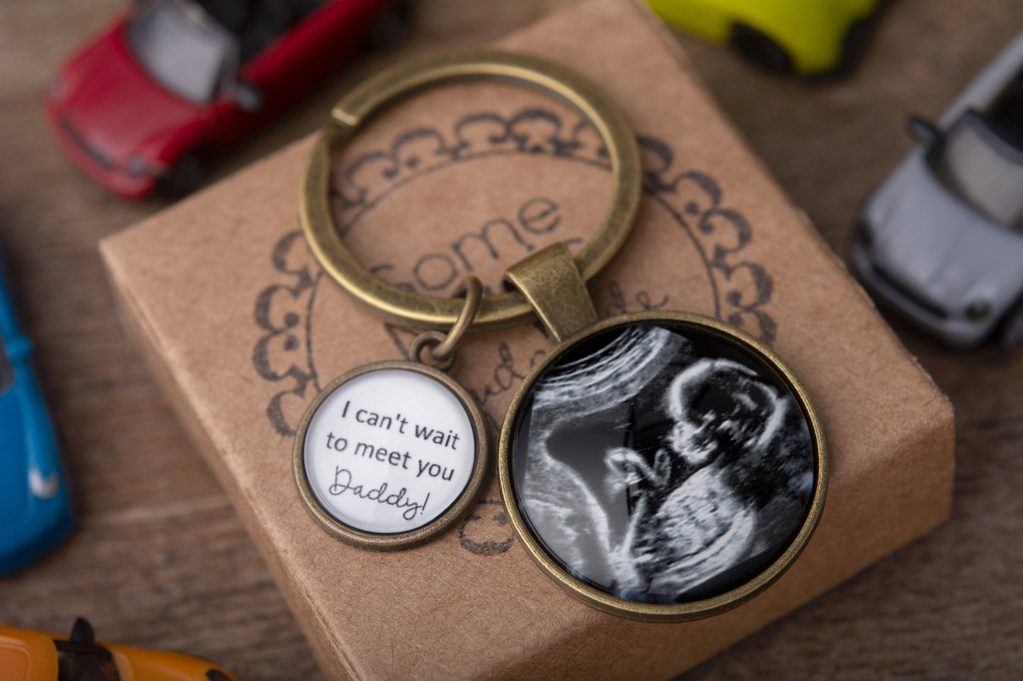 Personalized Ultrasound Photo Keychain, Pregnancy Gifts, Custom Daddy Keychain, Ultrasound Gifts, Mothers Day Gift, Father, New Dad, C.1