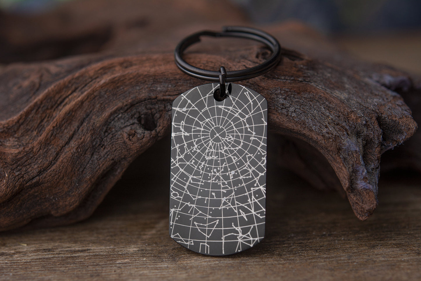 Custom Star Map Keychain, Engraved Personalized Night Sky Keyring, Star Map by Date, Birthday Gift for Men, Him, Father, Boyfriend Gift RP.2