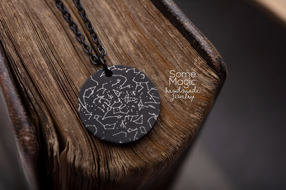 Personalized Engraved Star Map Necklace, Custom Gift for Him or Her, Birthday or Anniversary Gift, Boyfriend or Husband Gift, KP.12
