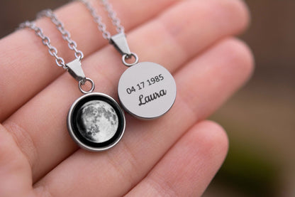 Custom Initial & Moon Necklace, Sweet 16 Birthday Gift, Personalized Gift for Her, Minimalist Layered Necklace, Engraved Teen Jewelry, KP.7
