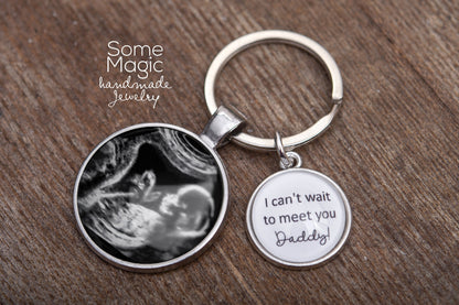 Personalized Ultrasound Photo Keychain, Pregnancy Gifts, Custom Daddy Keychain, Ultrasound Gifts, Mothers Day Gift, Father, New Dad, C.1