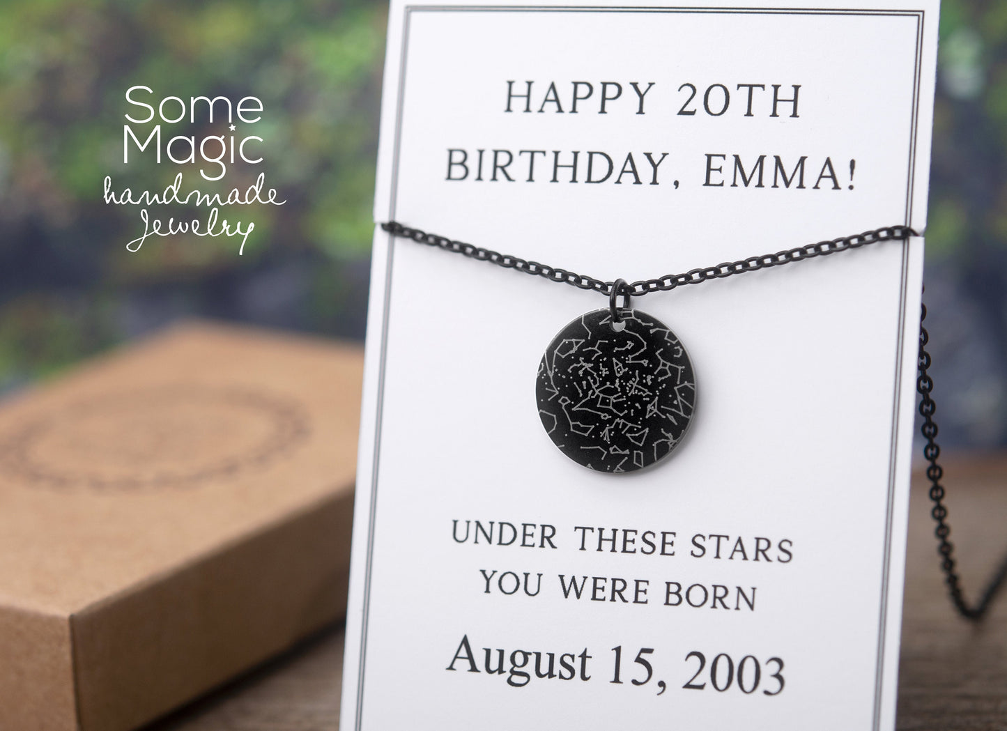 Personalized Engraved Star Map Necklace, Custom Gift for Him or Her, Birthday or Anniversary Gift, Boyfriend or Husband Gift, KP.12