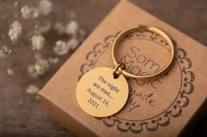 Custom Star Map Keychain, Engraved Personalized Night Sky Keyring for Him or Her, Star Map by Date, Birthday Gift for Men or Women, RP.2