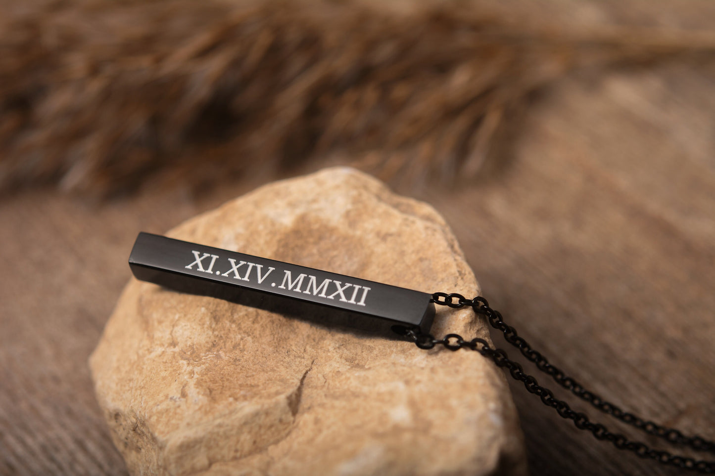 Custom Star Map Necklace, Engraved Night Sky Vertical Gold Bar Necklace, Customize Stainless Steel Pendant Personalized Jewelry Gift, KP.4