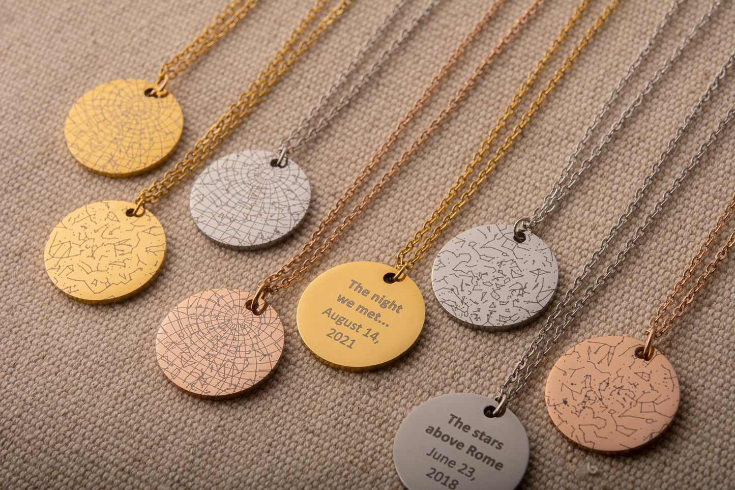 Personalized Star Map Necklace, Custom Engraved Gift For Him, Star Chart Men or Women Necklace for Wedding, Birthday or Anniversary, KP.4