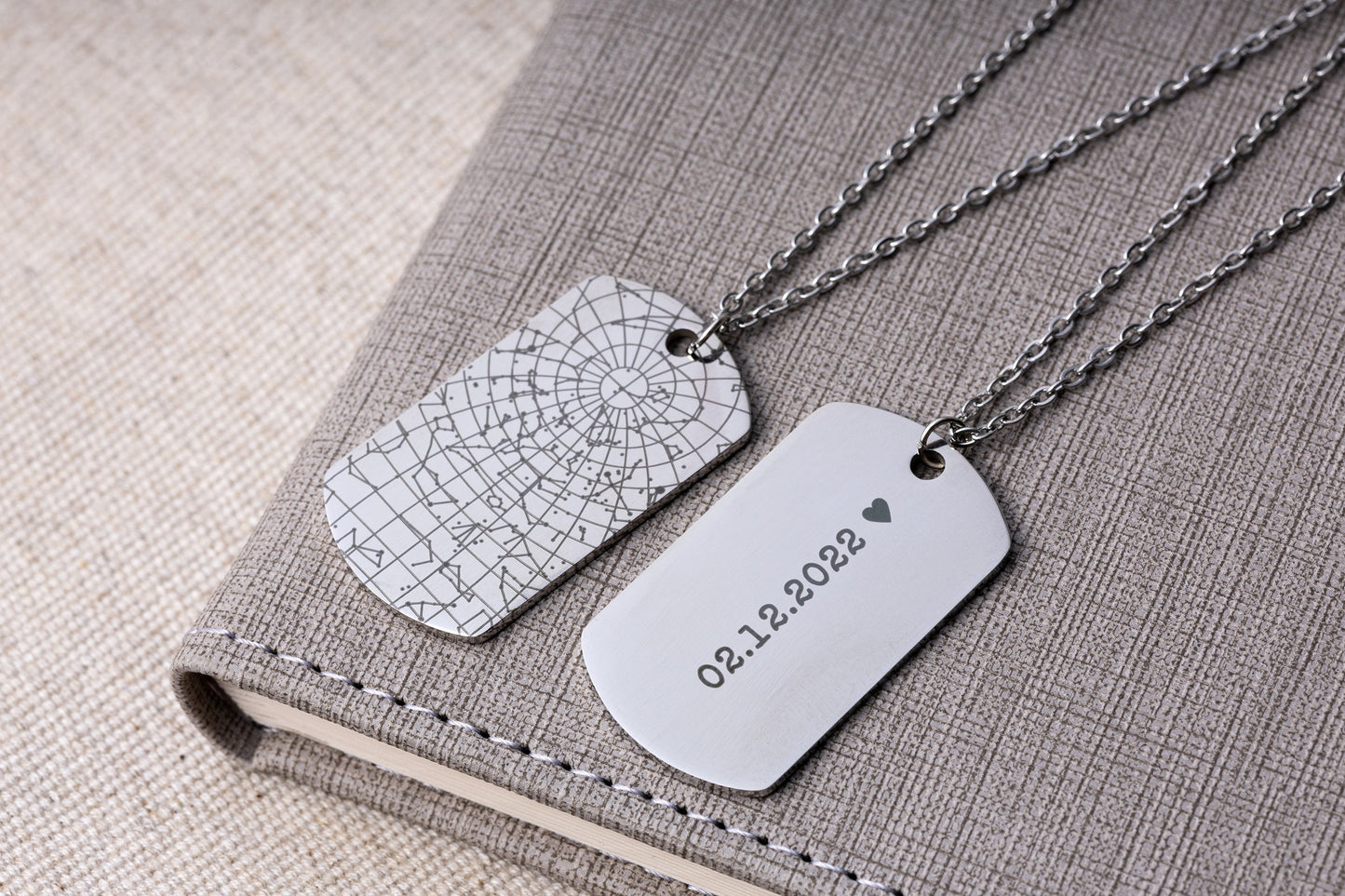 Star Map Necklace for Men, Custom Engraved Dog Tag Pendant, Personalized Star Jewelry Gift, Birthday Gift for Him, Husband, Boyfriend, KP.4