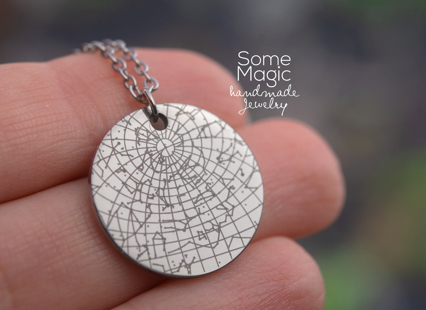 Engraved Custom Star Map Necklace, Personalized Gift for Him, Birthday Gift, Anniversary Gift for Men, Gift For Boyfriend, Husband, KP.4