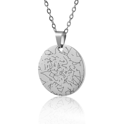 Custom Star Map Necklace By Date And Location, Silver Night Sky Jewelry Gift Personalized Star Chart, Birthday Gift For Women, KP.4