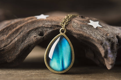 Aurora Borealis Necklace, Girlfriend Gift, Birthday Gift for Her, Sister, Galaxy Jewelry, Space Necklace, Northern Lights Arctic Sky, KP.1