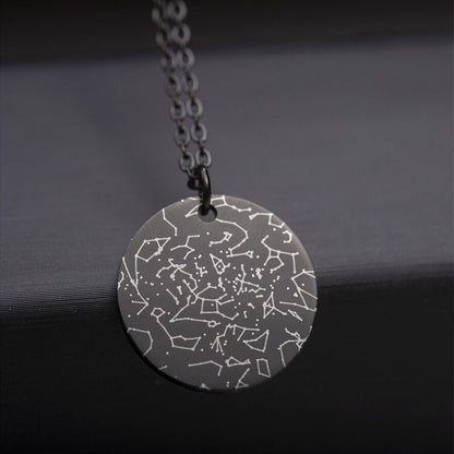 Engraved Custom Star Map Necklace, Personalized Gift for Him, Birthday Gift, Anniversary Gift for Men, Gift For Boyfriend, Husband, KP.4