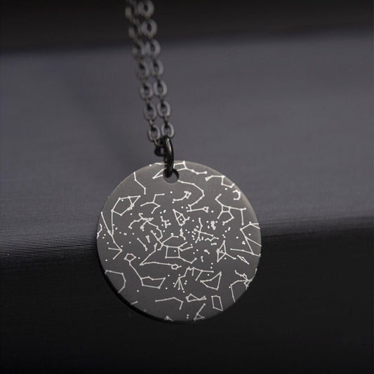 Engraved Custom Star Map Necklace, Personalized Gift for Him, Birthday Gift, Anniversary Gift for Men, Gift For Boyfriend, Husband, KP.4