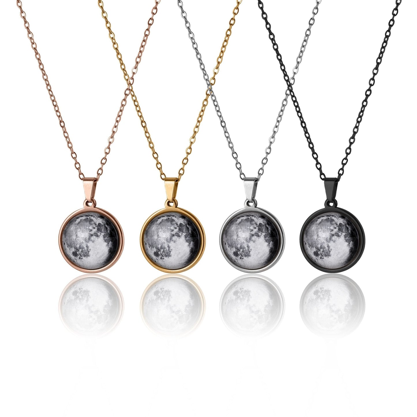 Custom Birth Moon Phase Necklace, Black Moon Necklace, Anniversary Jewelry, Girlfriend Birthday Gift, Personalized Gift For Her or Him, KP.7