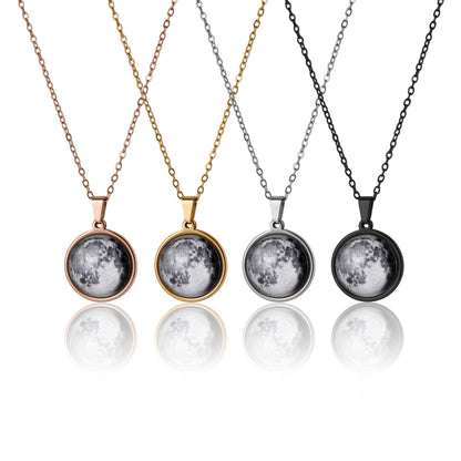 Custom Birth Moon Phase Necklace, Black Moon Necklace, Anniversary Jewelry, Girlfriend Birthday Gift, Personalized Gift For Her or Him, KP.7