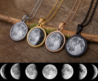 Custom Birth Moon Phase Necklace, Mother's Day Gift For Mom, Personalized Jewelry Birthday Gift For Women, Anniversary Gift For Her, KP.7