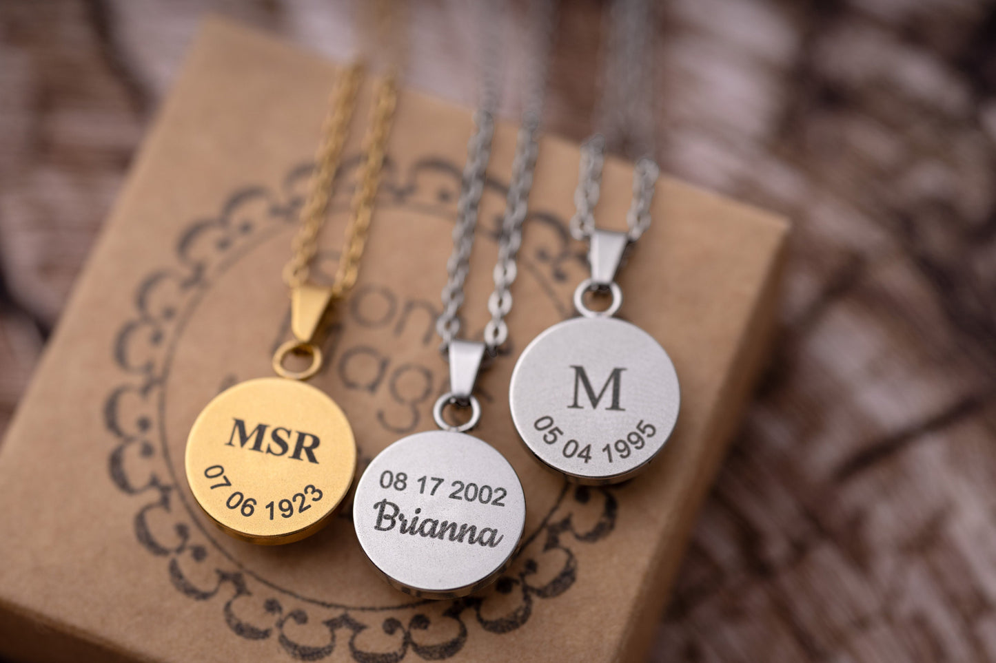 Custom Moon Phase Necklace, Personalized Jewelry, Birthday Gift for Women, Engraved Anniversary Gift for Her, Gift for Mom, KP.7