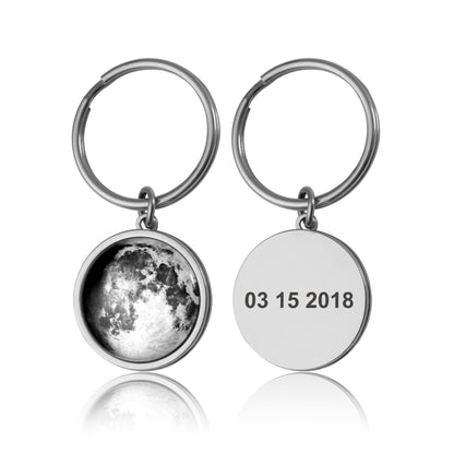 Custom Birth Moon Phase Keychain, Moon Phase By Date Keyring, Anniversary Birthday Gift For Women, Personalized Gift For Her, Mom, RP.1