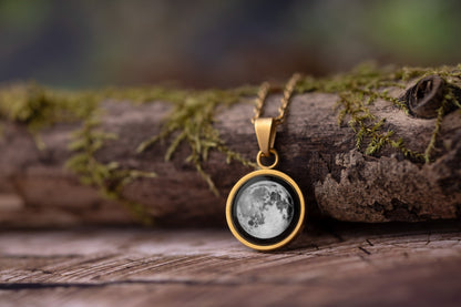 Custom Moon Phase Necklace by Date, Romantic Anniversary Gift for Women, Personalized Birthday Jewelry Gift for Her, KP.7