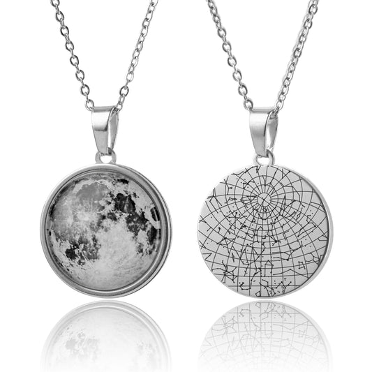 Anniversary Gift For Girlfriend, Custom Moon Phase And Star Map By Date Necklace, Birthday Gift For Women, Personalized Gift For Her, KP.7
