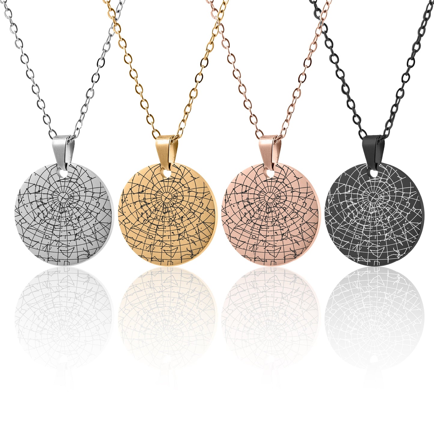 Star Map Necklace, Custom Engraved Night Sky Jewelry By Date And Location, Personalized Star Chart, Birthday Gift For Women, For Her, KP.4
