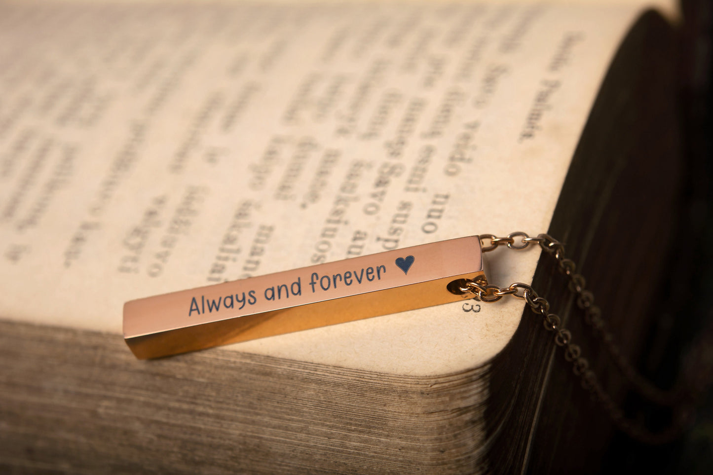 Morse Code Necklace, Secret Message 4 Sided 3D Bar, Personalized Gift for Her Him Men Women Girlfriend Boyfriend, Custom Jewelry, KP.2