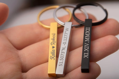 Actual Fingerprint And Handwriting Memorial Keychain, Loss Of Father, Son, Personalized Engraved Custom Keyring, Grief Gift Keepsake, C.2