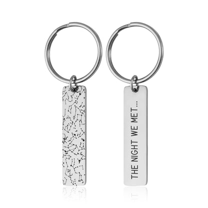 Custom Star Map By Date Keychain, Engraved Keyring, Personalized Anniversary Birthday Gift For Women Men Him Her Boyfriend Girlfriend, RP.2