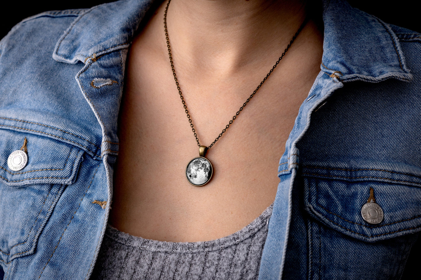 Personalized Moon Phase Necklace for Her Showing the Moon from Your Special Date - a Meaningful Birthday or Anniversary Gift for Women, KP.7