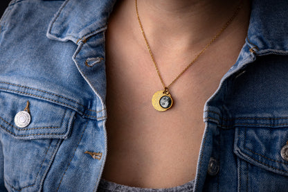 Custom Moon Phase and Star Map Necklace, Special Date Personalized Jewelry, Birthday Gift for Daughter, Mother's Day Gift for Mom, KP.7