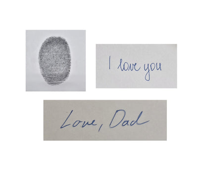 Actual Handwriting And Fingerprint Memorial Keychain, Laser Engraved Custom Keyring, Personalized Grief Gift With Signature Inscription, C.2