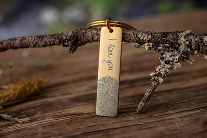 Actual Fingerprint and Handwriting Keychain, Memorial Gift, Keepsake Gift, Custom Keychain With Inscription, Engraved Signature Keyring, C.2