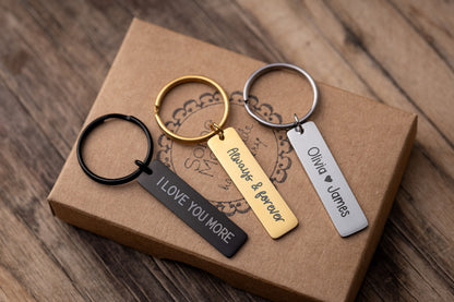 Morse Code Keychain with Secret Message, Custom Engraved Keyring, Personalized Jewelry Gift for Her or Him, Boyfriend or Girlfriend, C.2