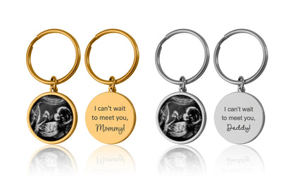 Personalized Your Baby Scan Keychain, Pregnancy Ultrasound Keyring, Sonogram Picture Photo Expecting Father New Dad Daddy To Be Gift, C.1