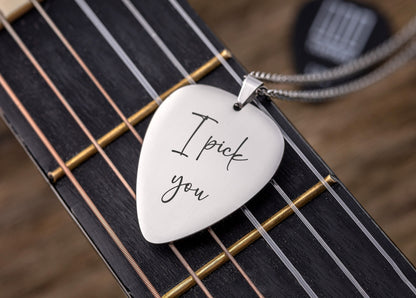 Gift For Boyfriend Custom Guitar Pick Necklace, Personalized Musician Gift for Guitarist, Music Lover Jewelry, Unique Handmade Gift, KP.2