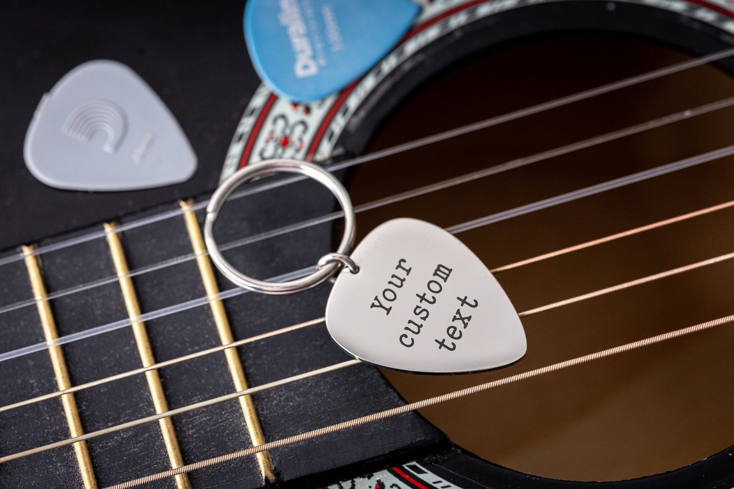 Guitar Pick Keychain, Personalized Gift For Guitarist, Custom Gift For Musician, Gift For Music Lover, Men, I Will Always Pick You, C.2