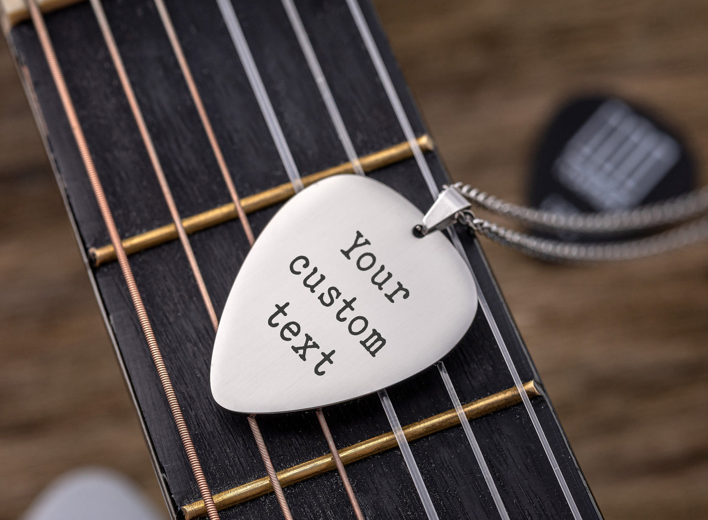 Personalized Guitar Pick Necklace with Custom Words - Gift For Musician or Music Lover Gift, Gift for Boyfriend or Girlfriend, KP.2/C.2