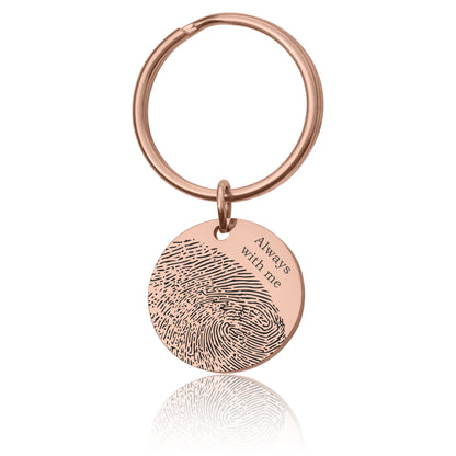 Engraved Fingerprint Keychain With Handwriting Or Custom Words, Loss Of Father, Grief Gift, Sympathy Gift, Comfort Gift, Memorial Gift, C.2