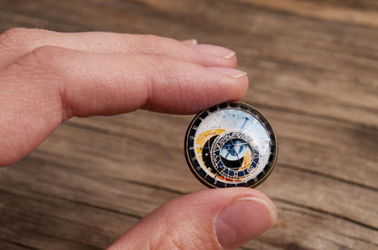 Astronomical Clock Lapel Pin, Gift for Men, Boyfriend Gift, Father Gift, Birthday Gift for Him, Prague Clock, Souvenir From Prague, C.1