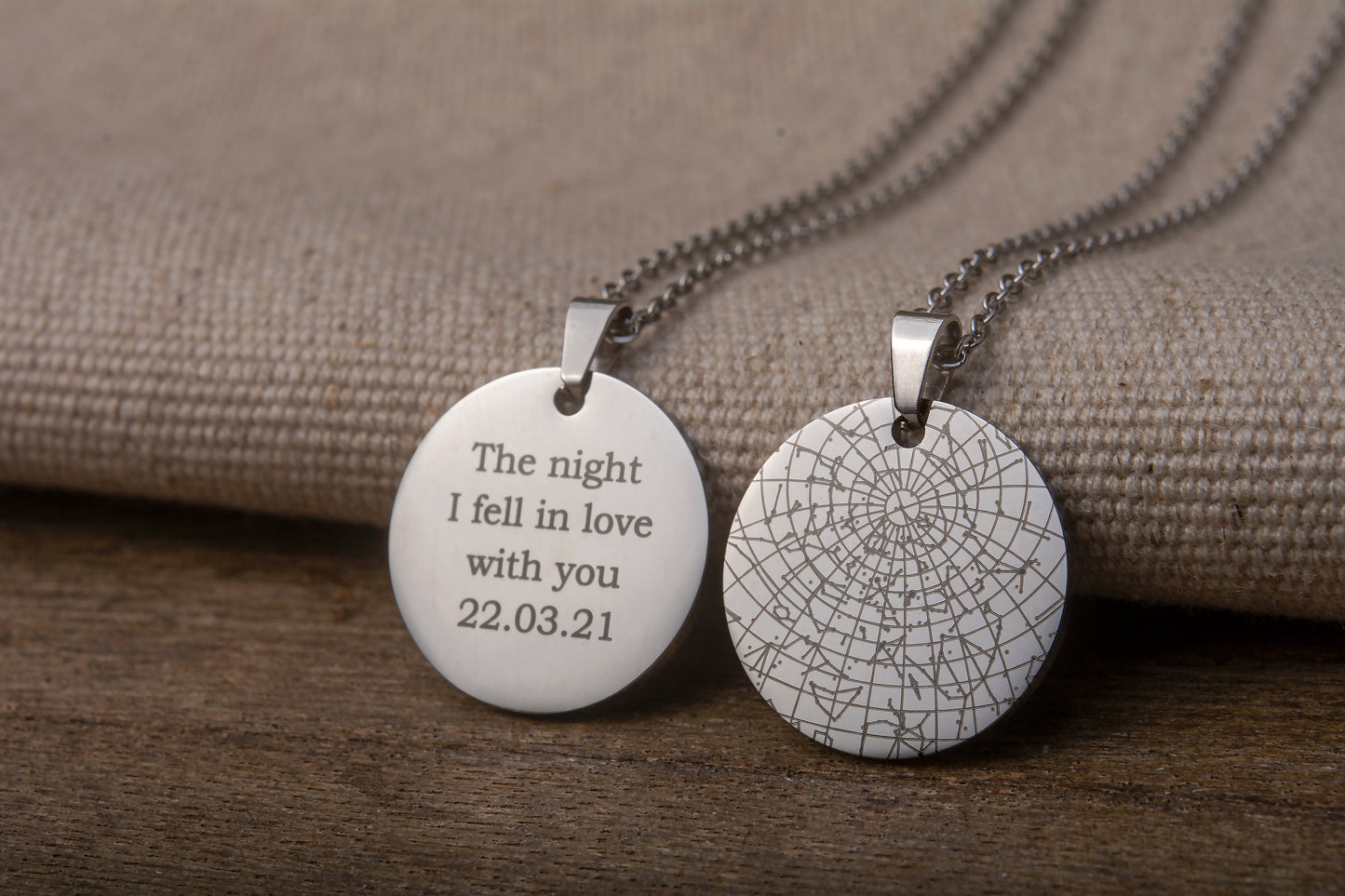 Personalized Star Map Necklace - Custom Night Sky Constellation Pendant by Date & Location - Celestial Anniversary or Birthday Gift, KP.4