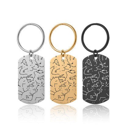 Custom Star Map By Date Keychain, Anniversary Gift For Him, Boyfriend Gift, Dog Tag Army Pendant, Birthday Gift For Men, Night Sky, RP.2