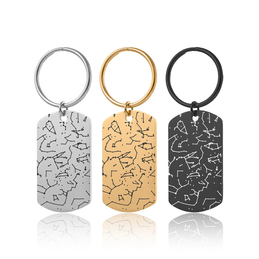 Custom Star Map By Date Keychain, Anniversary Gift For Him, Boyfriend Gift, Dog Tag Army Pendant, Birthday Gift For Men, Night Sky, RP.2
