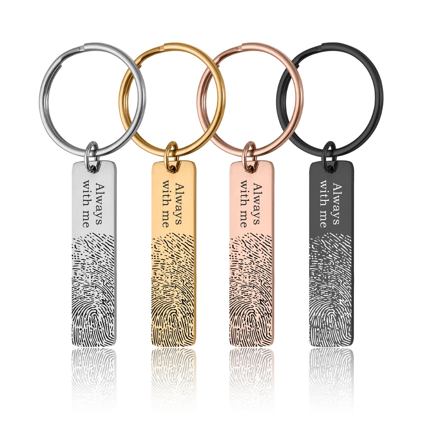 Custom Fingerprint Keychain - Personalized Thumbprint Keyring with Engraving - Memorial Gift for Him - Loss of Father or Mother Keepsake C.2