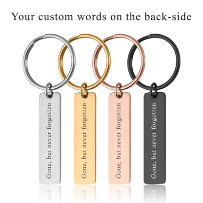 Actual Fingerprint Memorial Keychain With Handwriting, Engraved Actual Handwritten Message Keyring, Remembrance Memorial Sympathy Gift, C.2