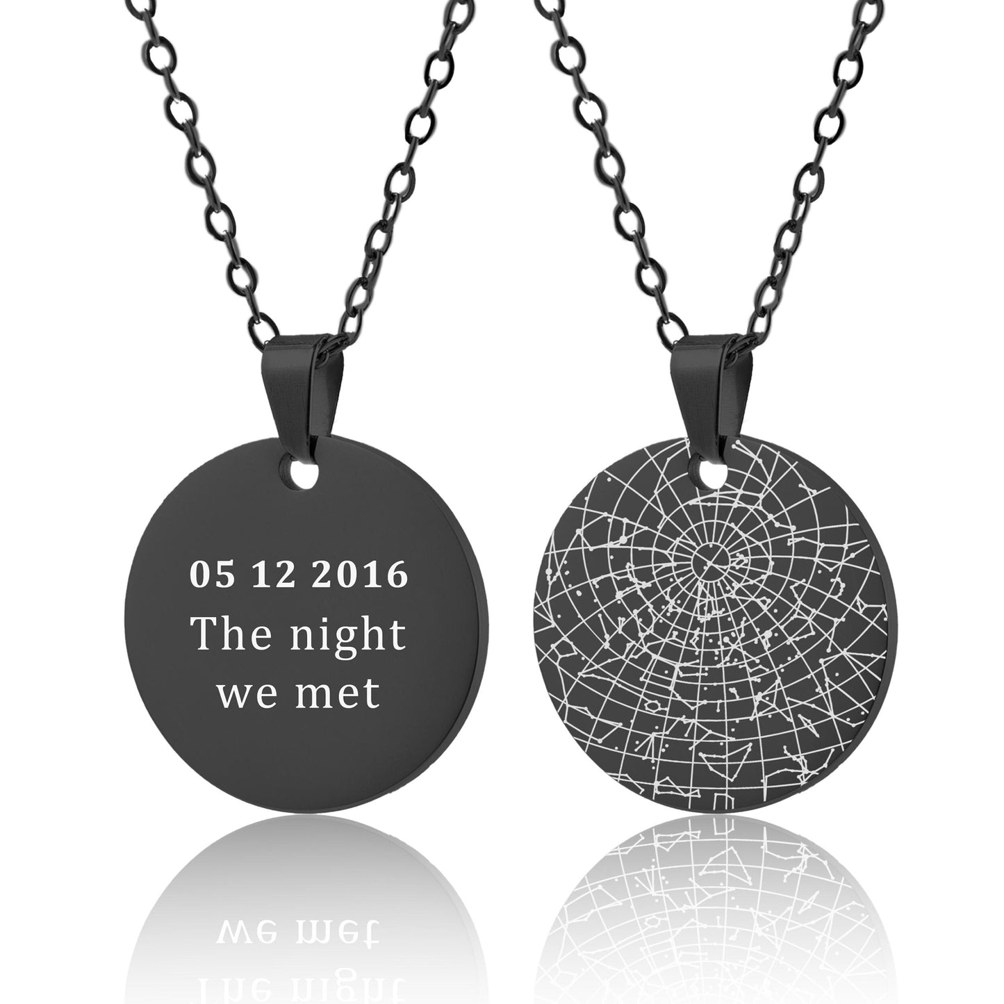 Personalized Star Map Necklace - Custom Night Sky Constellation Pendant by Date & Location - Celestial Anniversary or Birthday Gift, KP.4